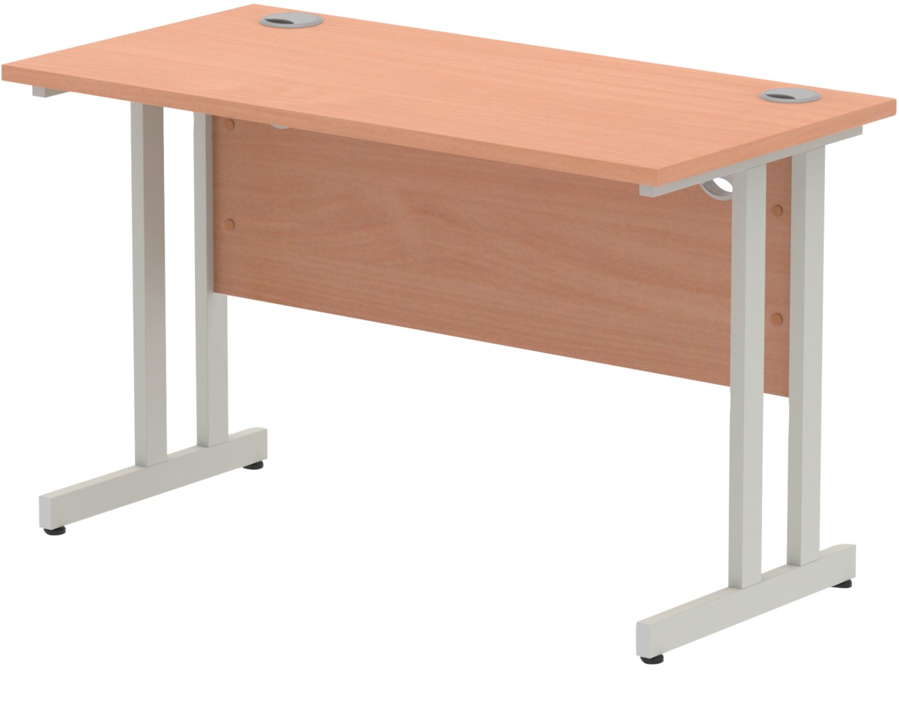 Dynamic Impulse Straight Desk Rectangular Beech Cantilever 1,200 (W) X 600 (D) X 730 (H) Mm Mfc (Melamine Faced Chipboard)