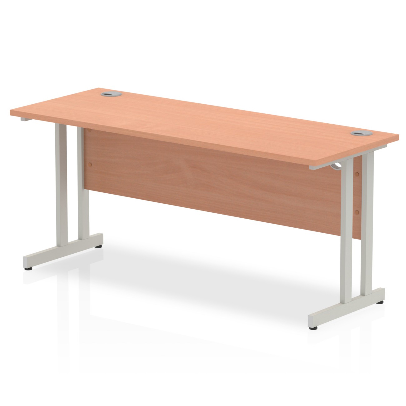 Dynamic Impulse Straight Desk Rectangular Beech Cantilever 1,600 (W) X 600 (D) X 730 (H) Mm Mfc (Melamine Faced Chipboard)