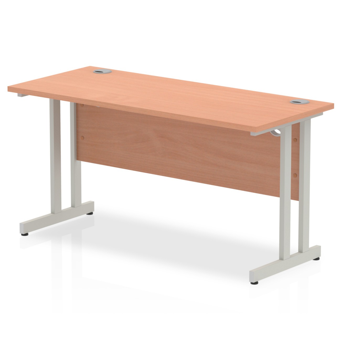 Dynamic Impulse Straight Desk Rectangular Beech Cantilever 1,400 (W) X 600 (D) X 730 (H) Mm Mfc (Melamine Faced Chipboard)