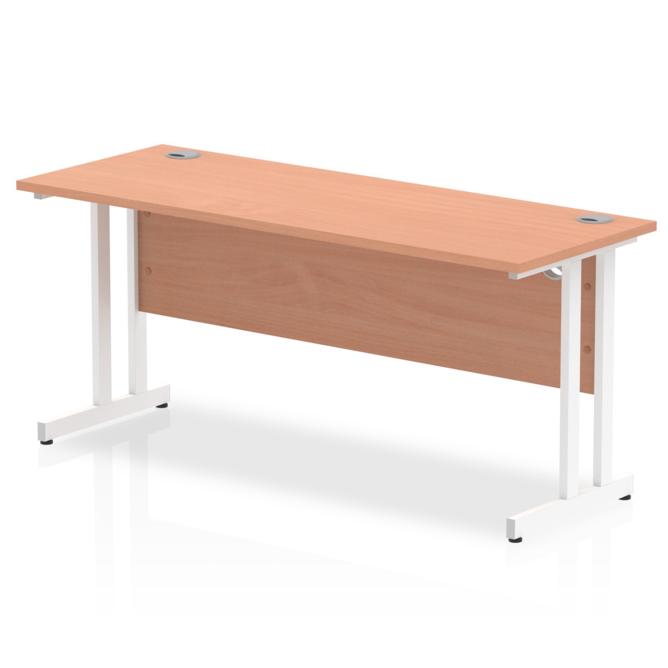 Dynamic Impulse Straight Desk Rectangular Beech Cantilever 1,600 (W) X 600 (D) X 730 (H) Mm Mfc (Melamine Faced Chipboard)