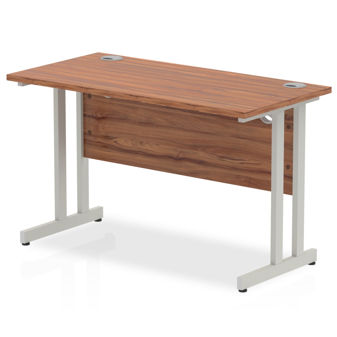 Dynamic Impulse Straight Desk Rectangular Walnut Cantilever 1,200 (W) X 600 (D) X 730 (H) Mm Mfc (Melamine Faced Chipboard)
