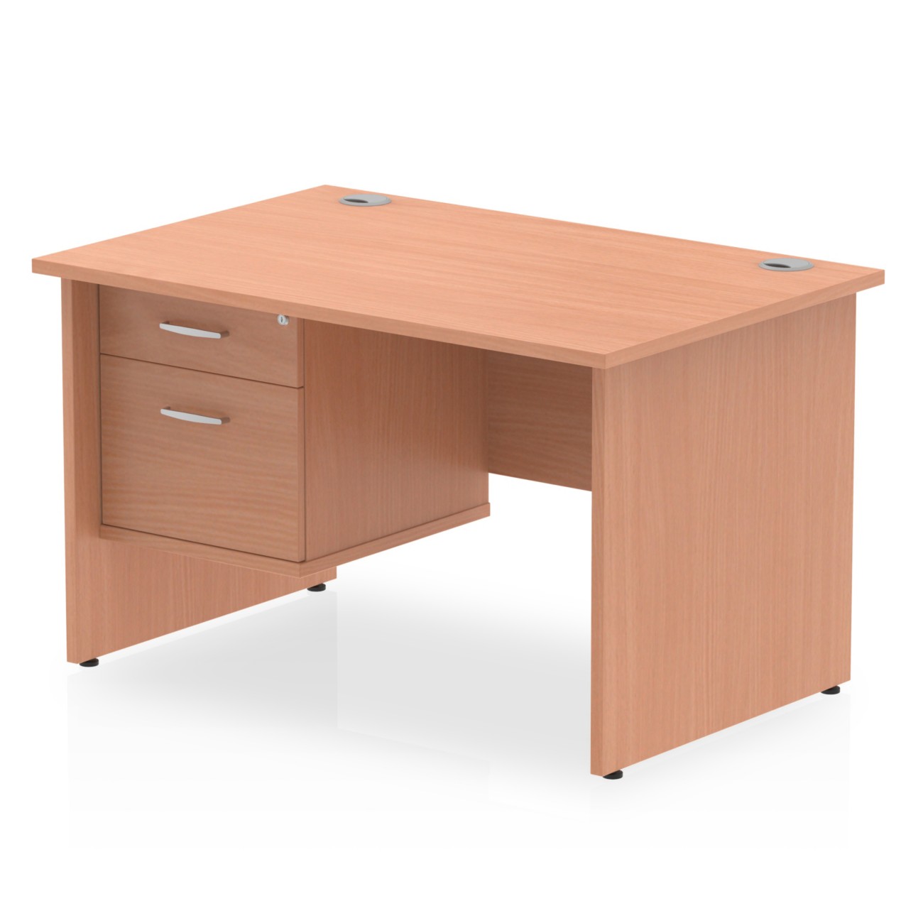 Impulse 1200 x 800mm Straight Office Desk Beech Top Panel End Leg - Image 3