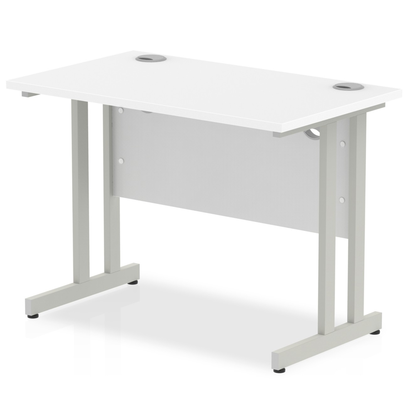 Dynamic Impulse Straight Desk Rectangular White Cantilever 1,000 (W) X 600 (D) X 730 (H) Mm Mfc (Melamine Faced Chipboard)