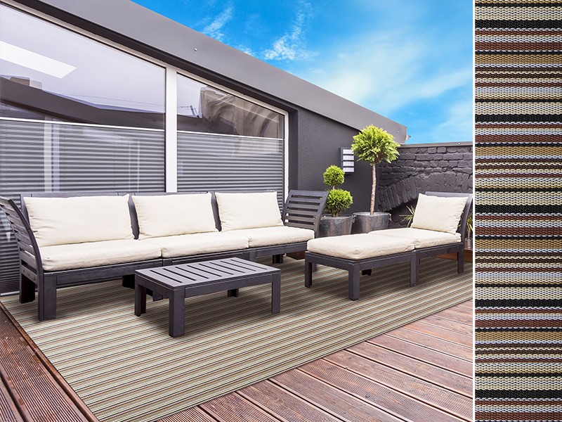 Outdoor-Teppich Casa Pura Asti Braun, Schwarz Vinyl, Polyester 1800 x 2700 mm