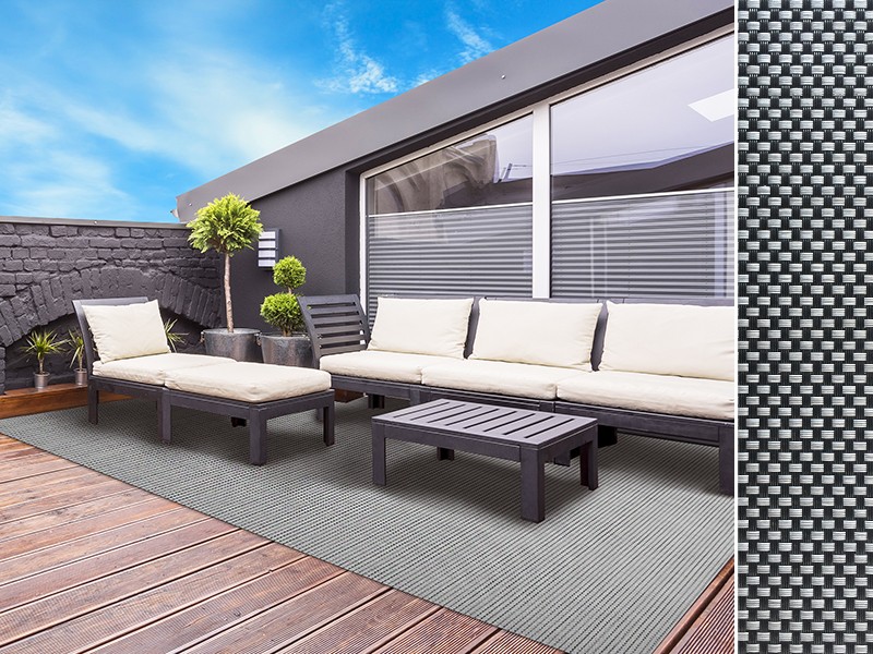 Outdoor-Teppich Casa Pura Lucca Grau Vinyl, Polyester 1200 x 1800 mm