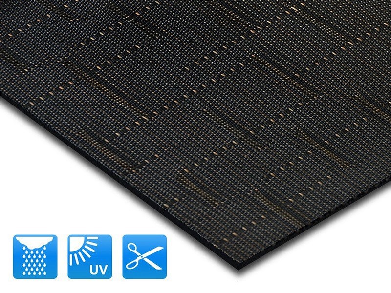 Outdoor-Teppich Casa Pura Ferrara Schwarz Vinyl, Polyester 600 x 1000 mm