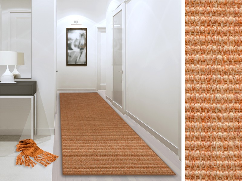 Sisal-Teppich Floordirekt STEP Sylt Rotbraun Sisal 660 x 1000 mm