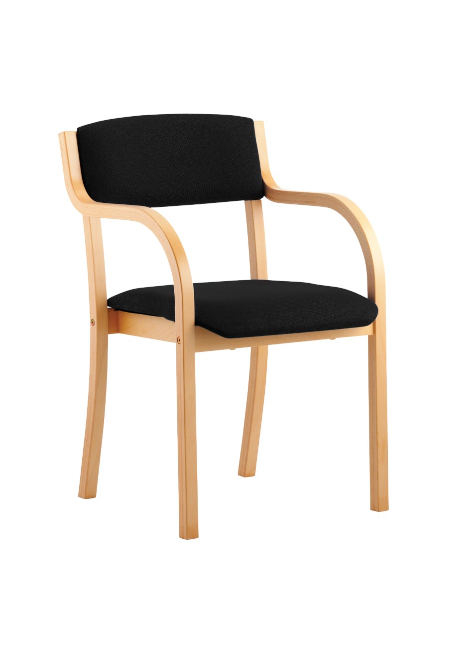 Visitor Chair Black With Arms - Br000084 - Image 3