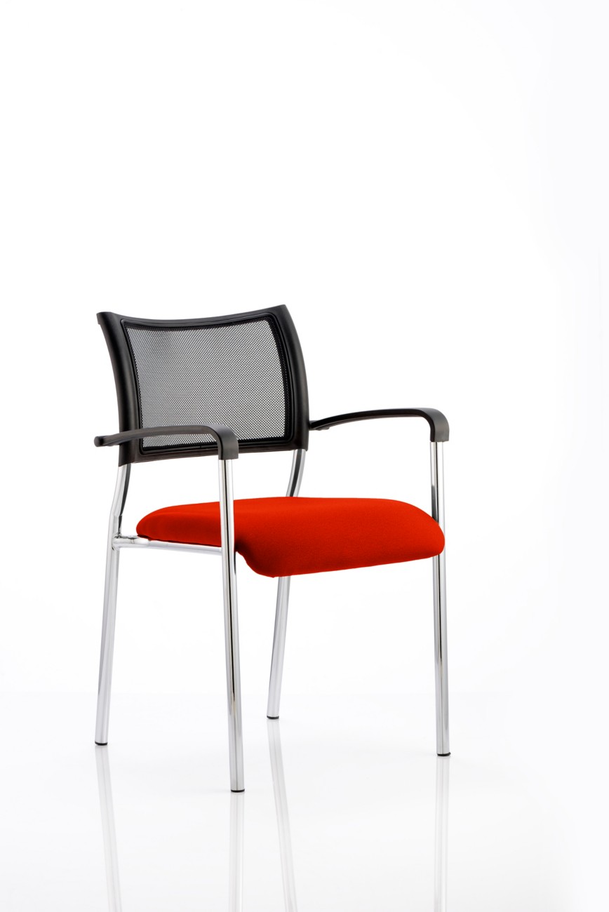 Dynamic Brunswick Visitor Chair Fixed Armrest Tabasco Orange 115 Kg 550 X 610 X 840 Mm