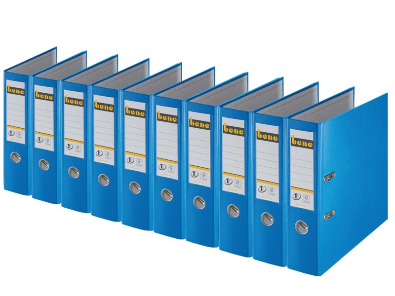 Bene No.1 Power Breit Ordner DIN A4 80 mm Blau 2 Ringe 291400 PP (Polypropylen) Glatt Hochformat 10 Stück