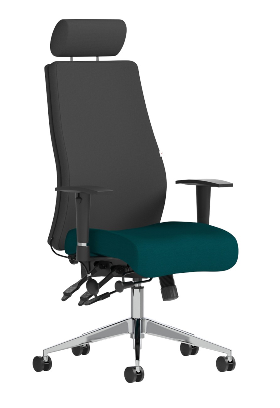 Posture Chair Kingfisher Colour Seat With Headrest Wit - Image 3