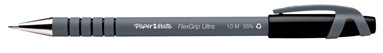 Papermate Flexgrip Ultra Non-Retractable Ballpoint Pen Black 0.5 Mm Medium Ballpoint Non Refillable Pack Of 12