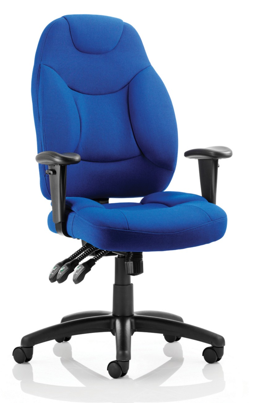Galaxy Task Operator Chair Blue Fabric With Arms - OP0000 - Image 4