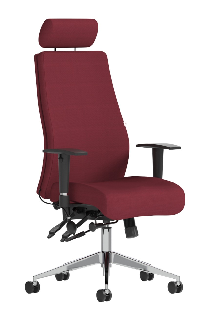 Dynamic Onyx Ergo Posture Chair Permanent Contact Fabric Height-Adjustable Armrest Red 135 Kg Onyx Ergo 610 X 670 X 1,400 Mm