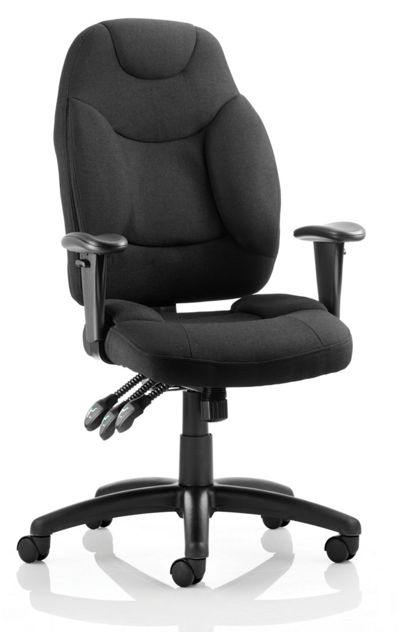 Galaxy Task Operator Chair With Height Adjustable Arms Black Fabric - Image 4