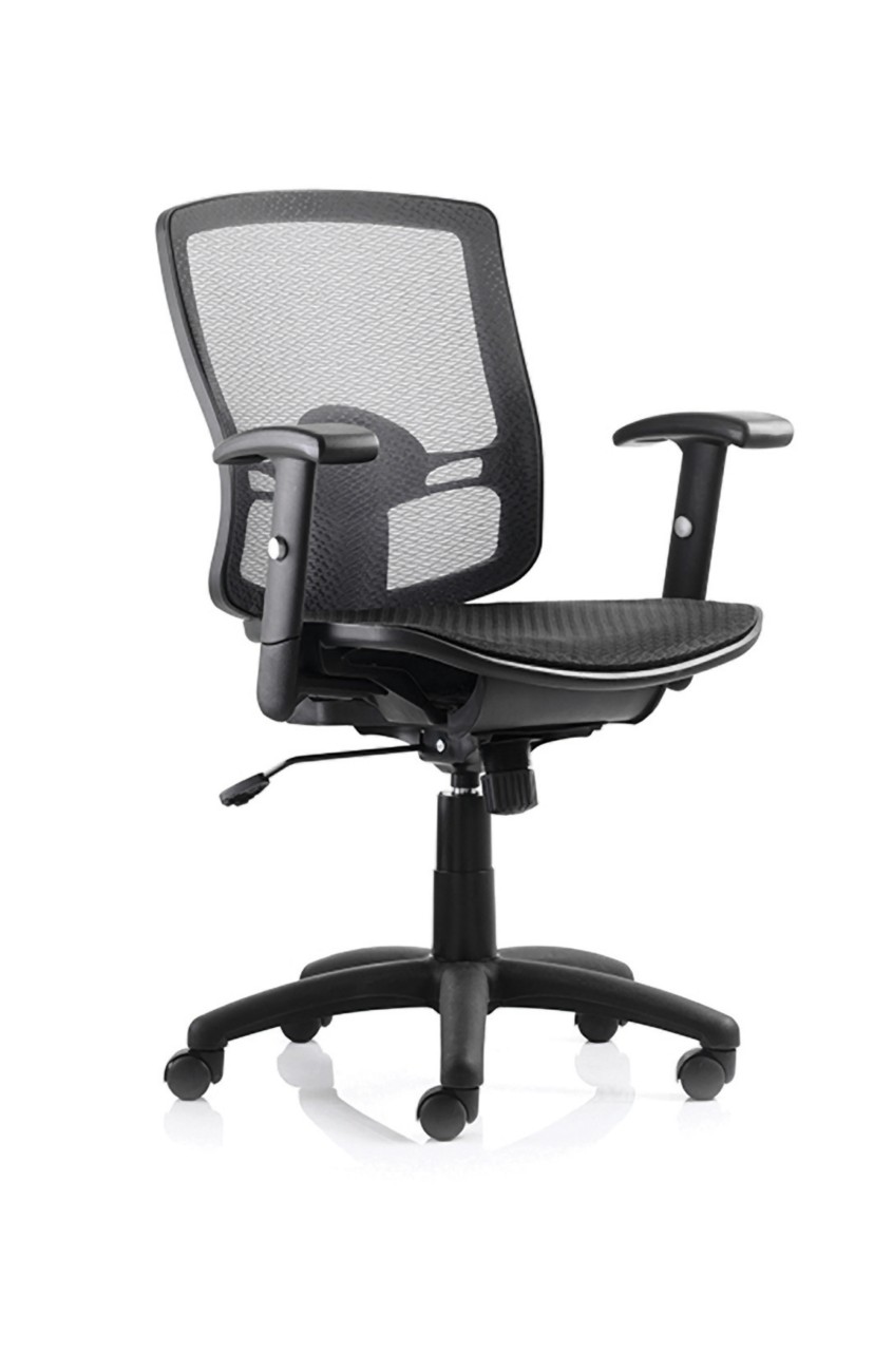  Task Operator Chair Black Mesh Back Black With Arms R - Image 4