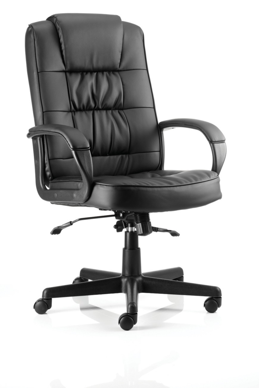 Dynamic Moore Executive Chair Basic Tilt Bonded Leather Fixed Armrest Black 120 Kg Moore 680 X 680 X 1,130 Mm