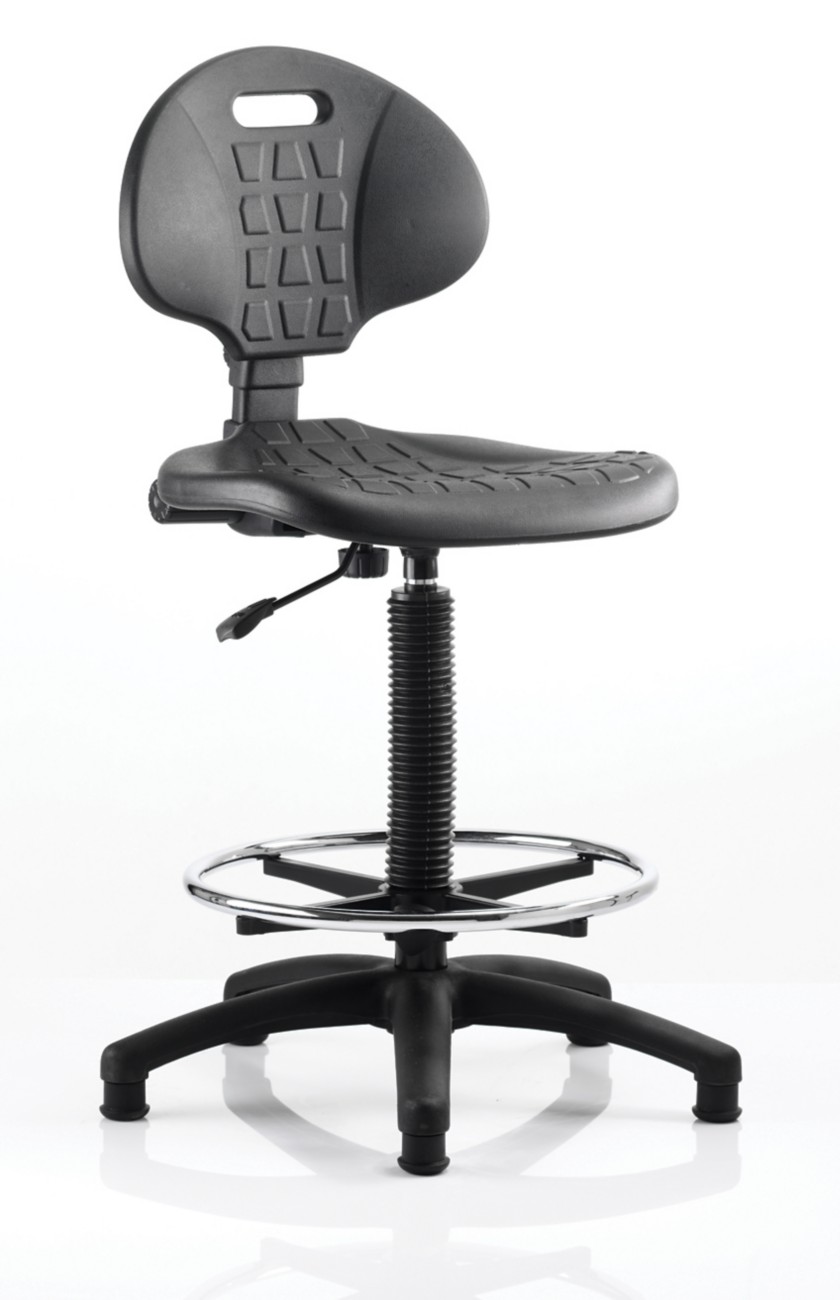 Draughtsman Task Operator Chair Black Polyurethane S - Image 4