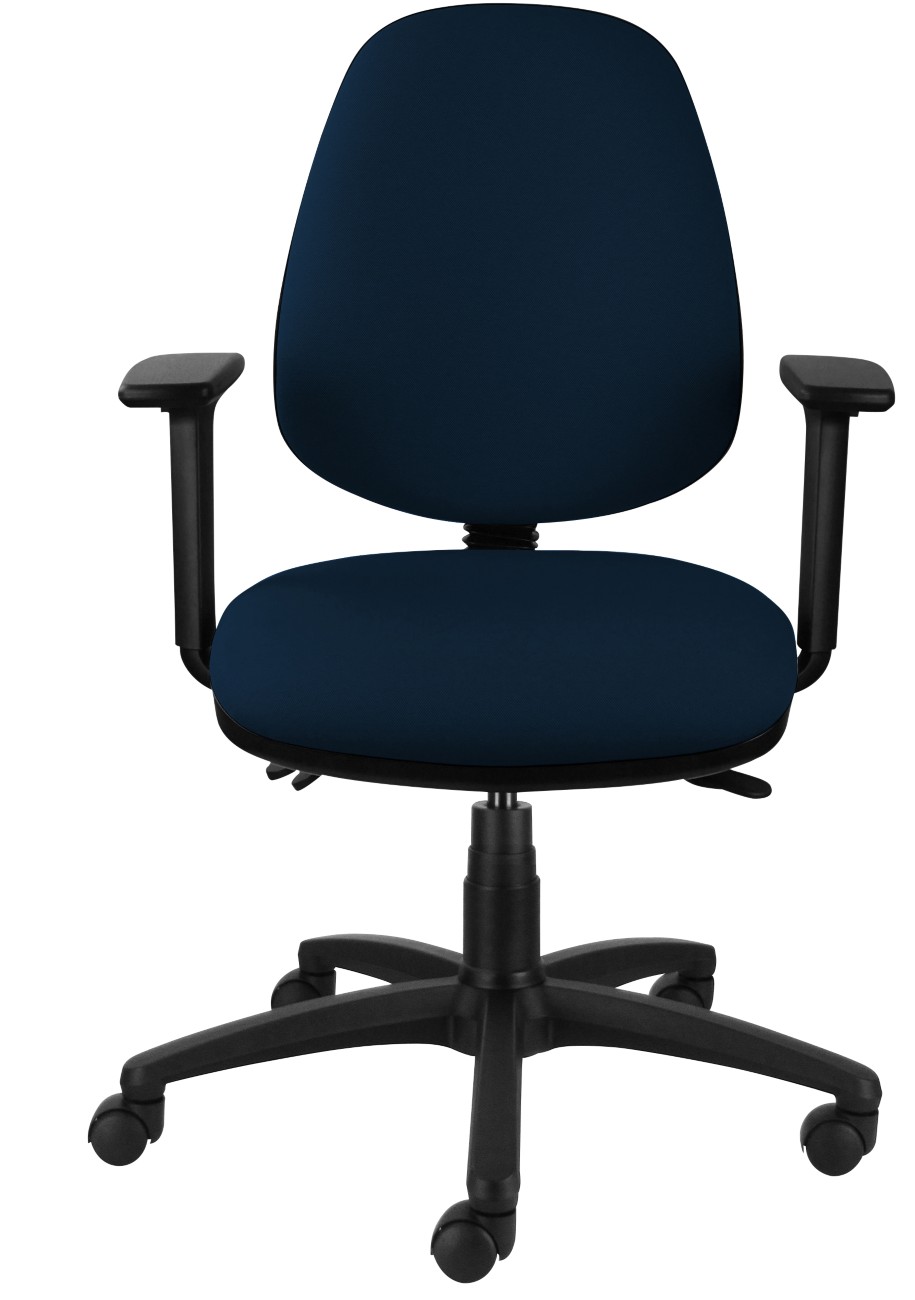 Energi-Plus Office Chair Fabric Height-Adjustable Armrest Blue 150 Kg Task High Back