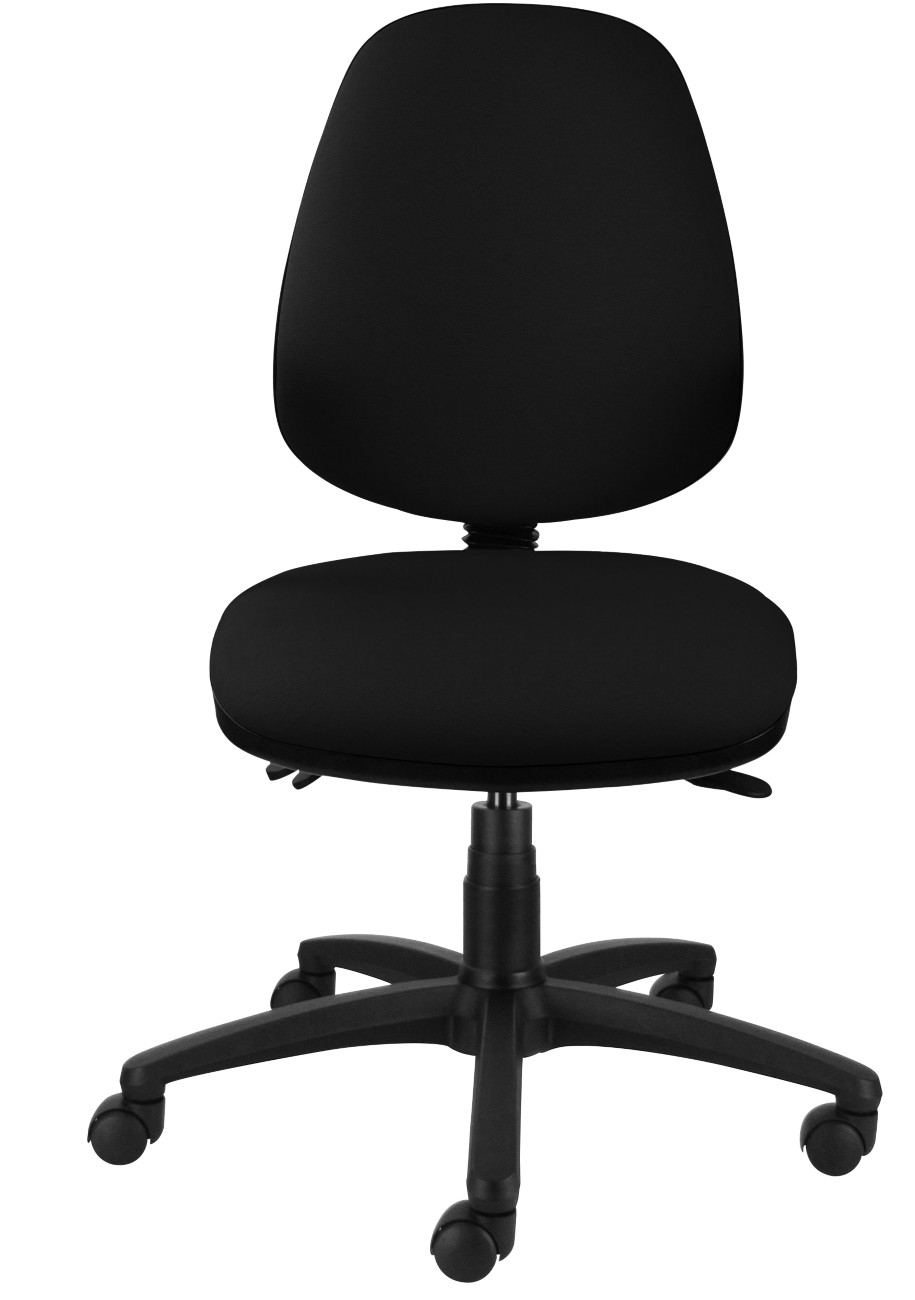Energi-Plus Office Chair Basic Tilt Fabric Without Armrest Height-Adjustable Seat Black 150 Kg Task High Back