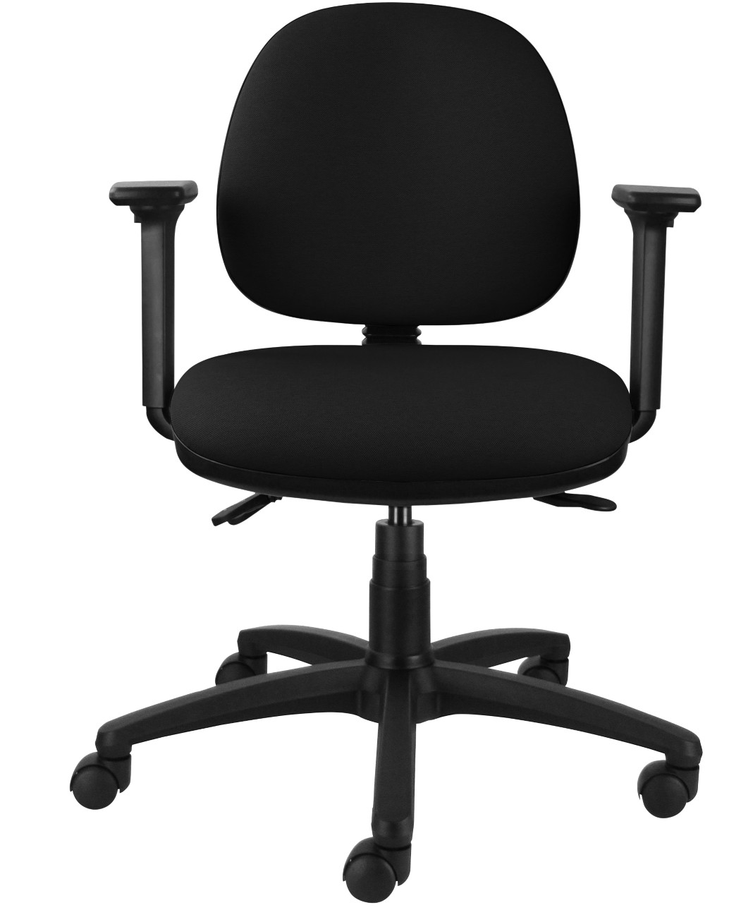 Energi-Plus Office Chair Permanent Contact Fabric Height-Adjustable Armrest Height-Adjustable Seat Black 150 Kg Task Mid Back
