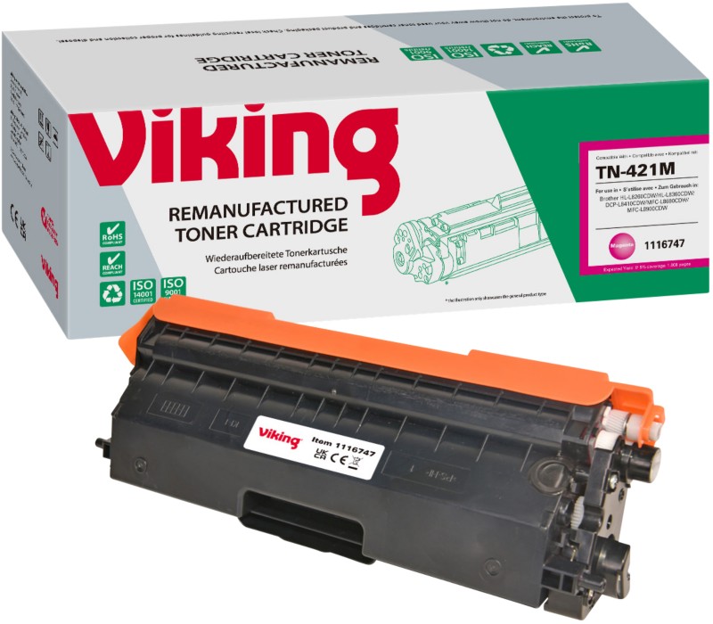 Thumbnail - Viking TN-421M Kompatibel Brother Tonerkartusche Magenta