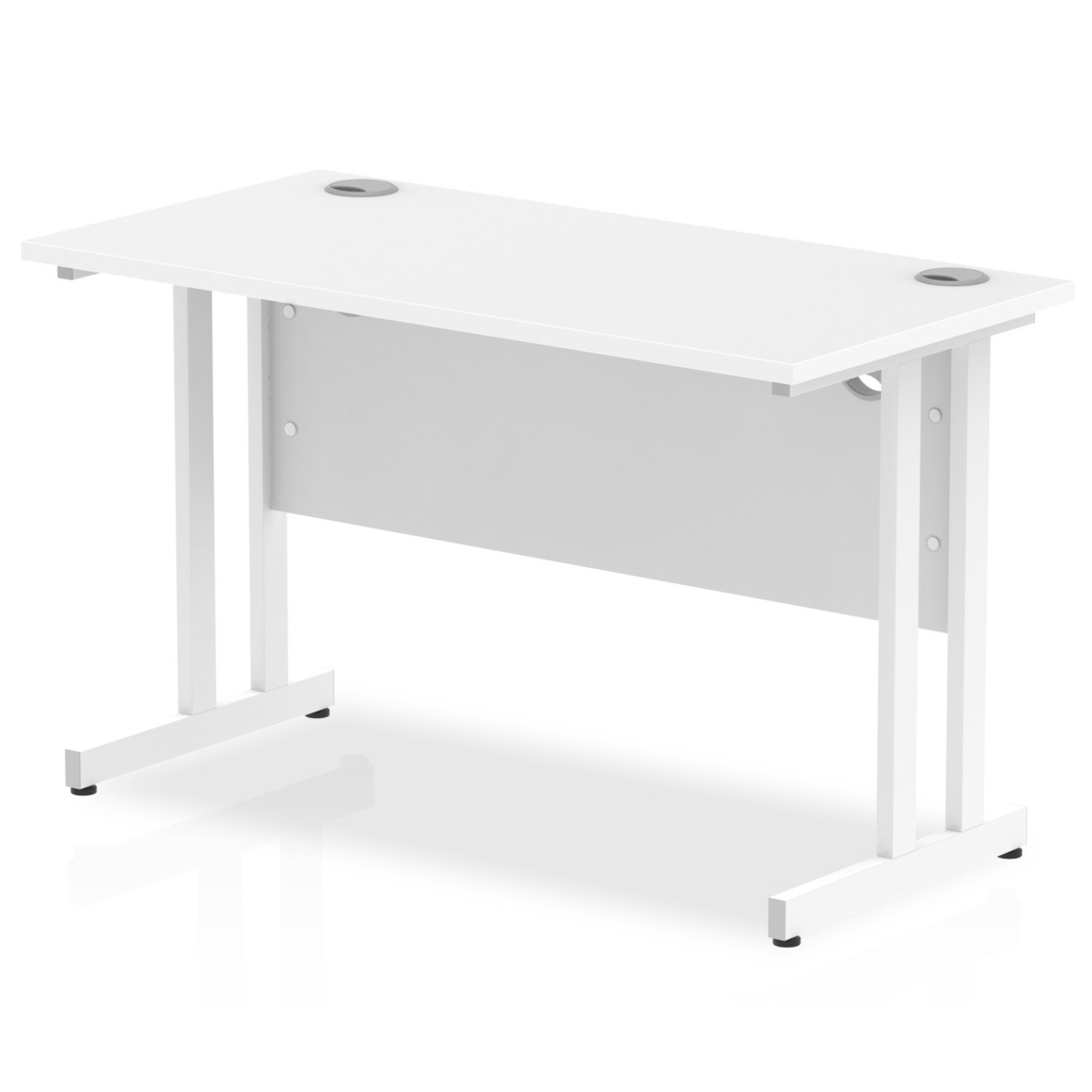 Dynamic Impulse Straight Desk Rectangular White Cantilever 1,200 (W) X 600 (D) X 730 (H) Mm Mfc (Melamine Faced Chipboard)