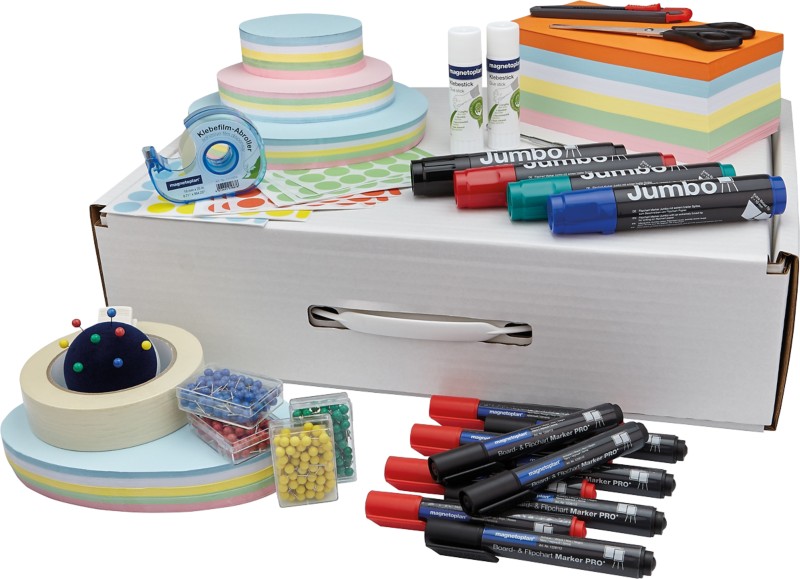 Thumbnail - magnetoplan Präsentations-Kit Basis-Trainer-Set farbig sortiert 48 x 33 cm