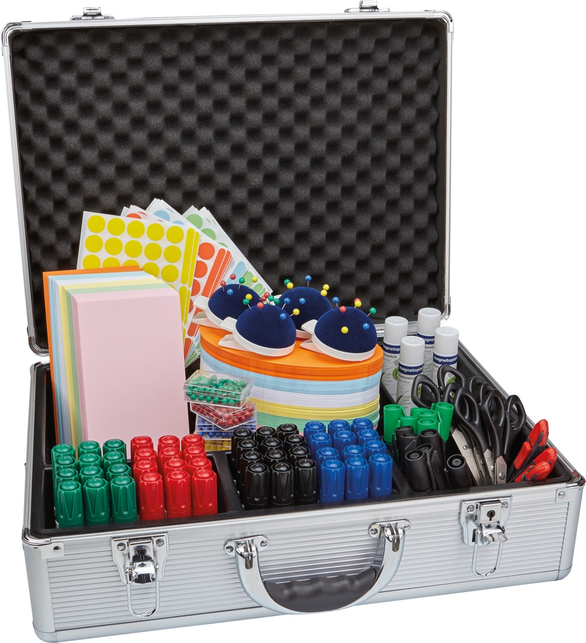 magnetoplan Präsentations-Kit Moderationskoffer Seminar farbig sortiert 47 x 34 cm