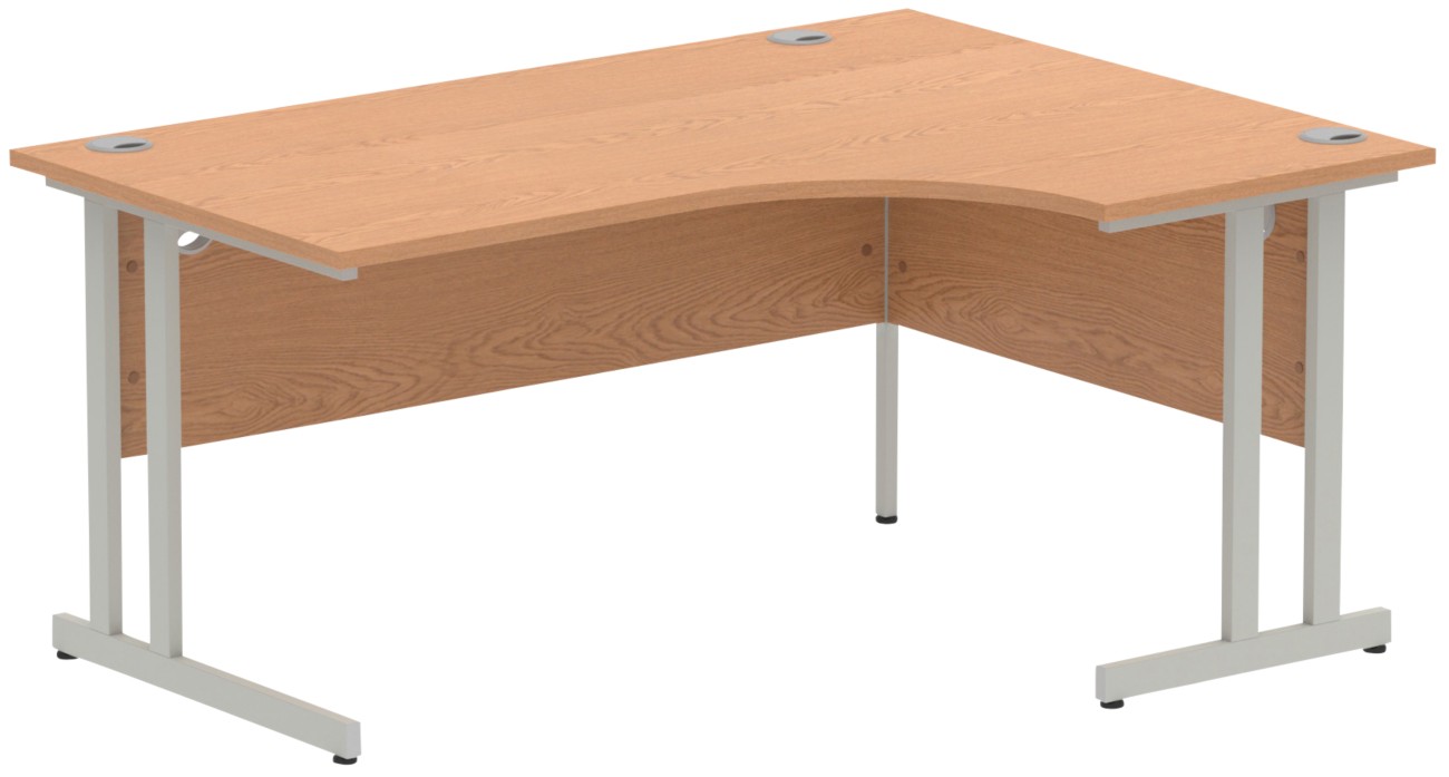 Dynamic Impulse Right Hand Desk Freeform Oak Cantilever 1,600 (W) X 1,200 (D) X 730 (H) Mm Mfc (Melamine Faced Chipboard)