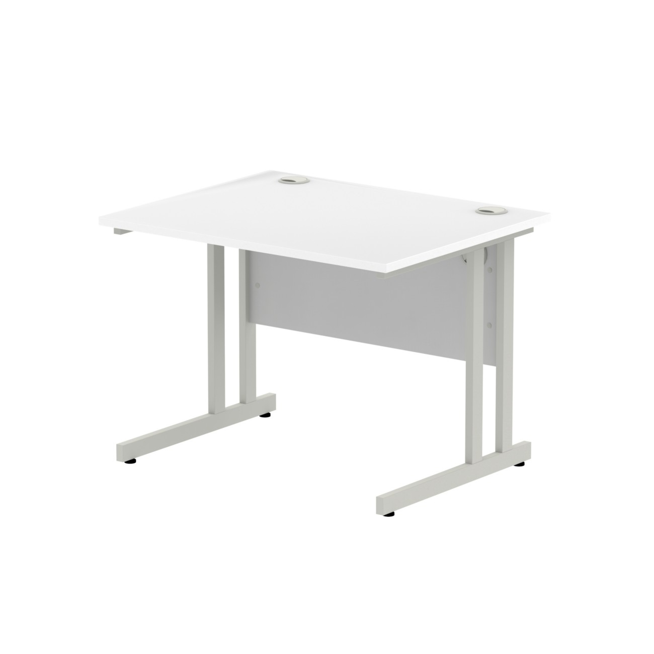 Dynamic Impulse Straight Desk Rectangular White Cantilever 1,000 (W) X 800 (D) X 730 (H) Mm Mfc (Melamine Faced Chipboard)