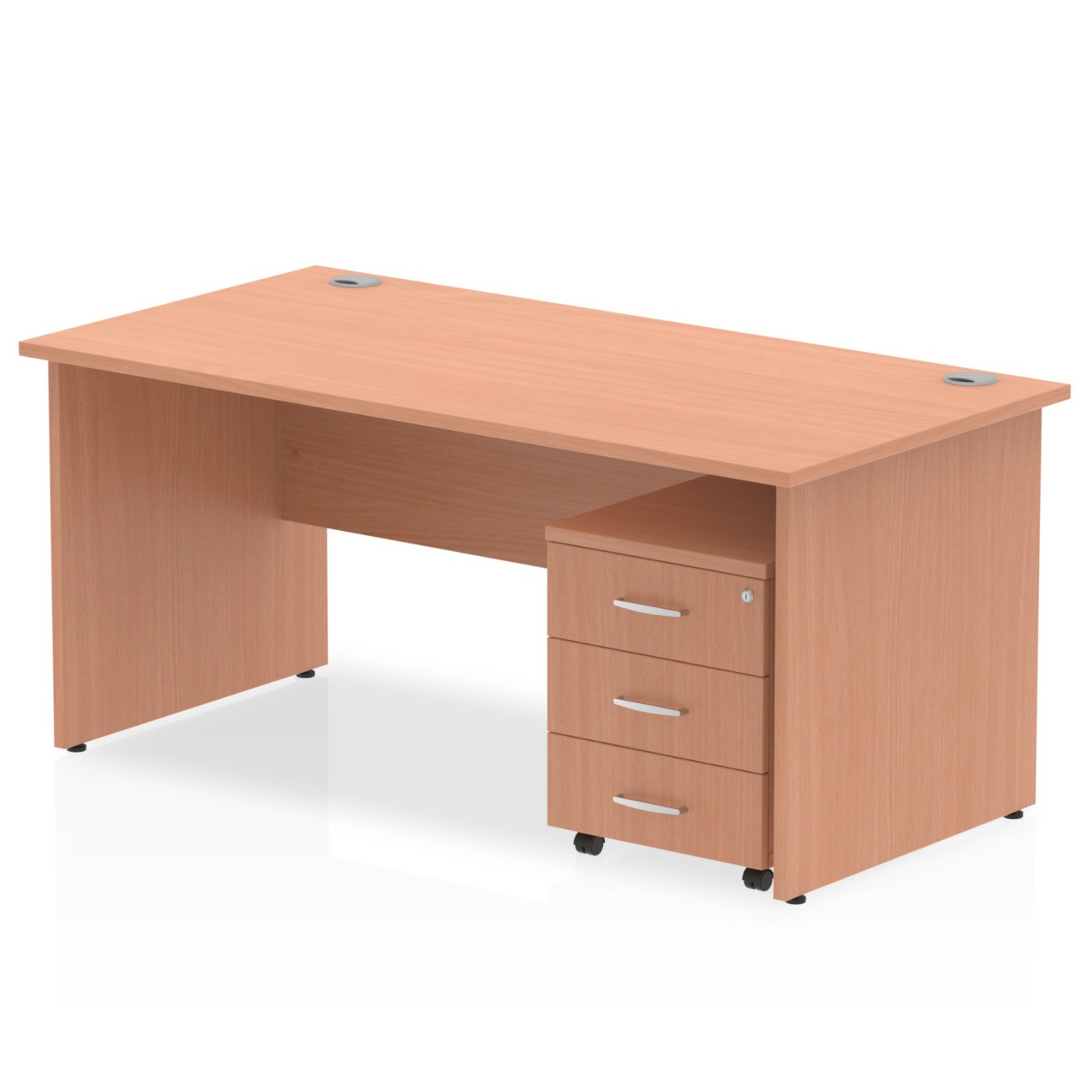 Impulse 1200 x 800mm Straight Office Desk Beech Top Panel End Leg - Image 3