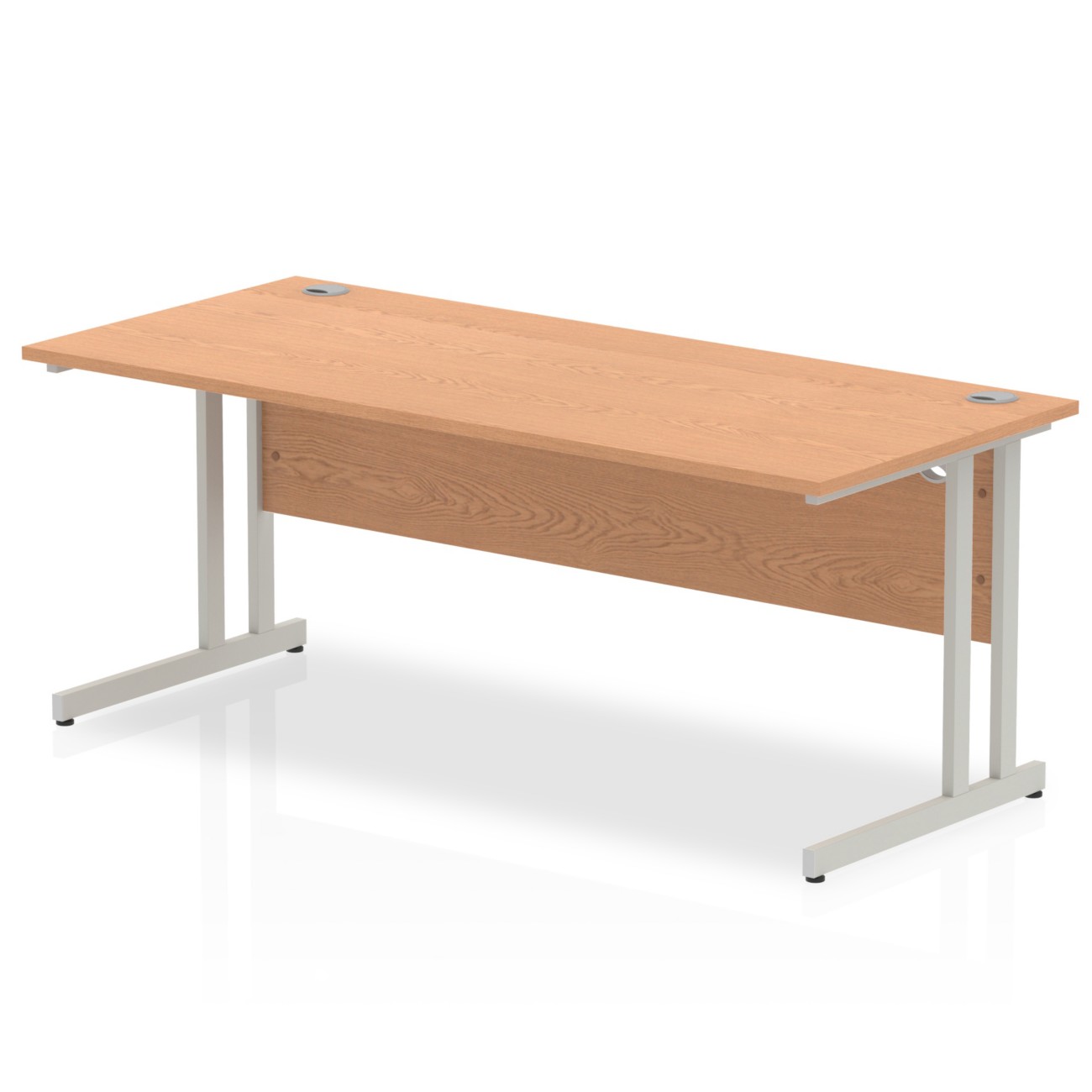 Dynamic Impulse Straight Desk Rectangular Oak Cantilever 1,800 (W) X 800 (D) X 730 (H) Mm Mfc (Melamine Faced Chipboard)