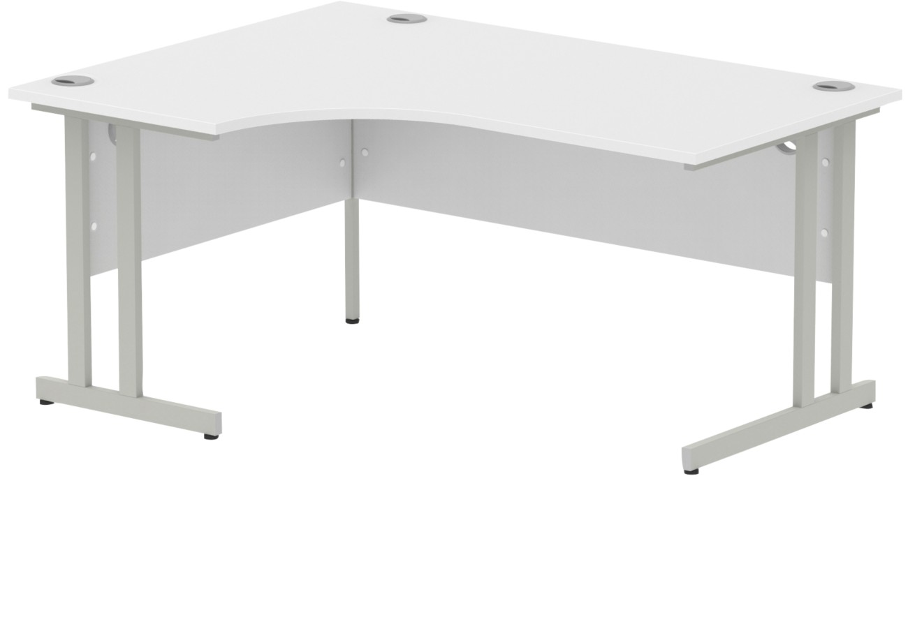 Dynamic Impulse Left Hand Desk Corner White Cantilever 1,600 (W) X 1,200 (D) X 730 (H) Mm Mfc (Melamine Faced Chipboard)