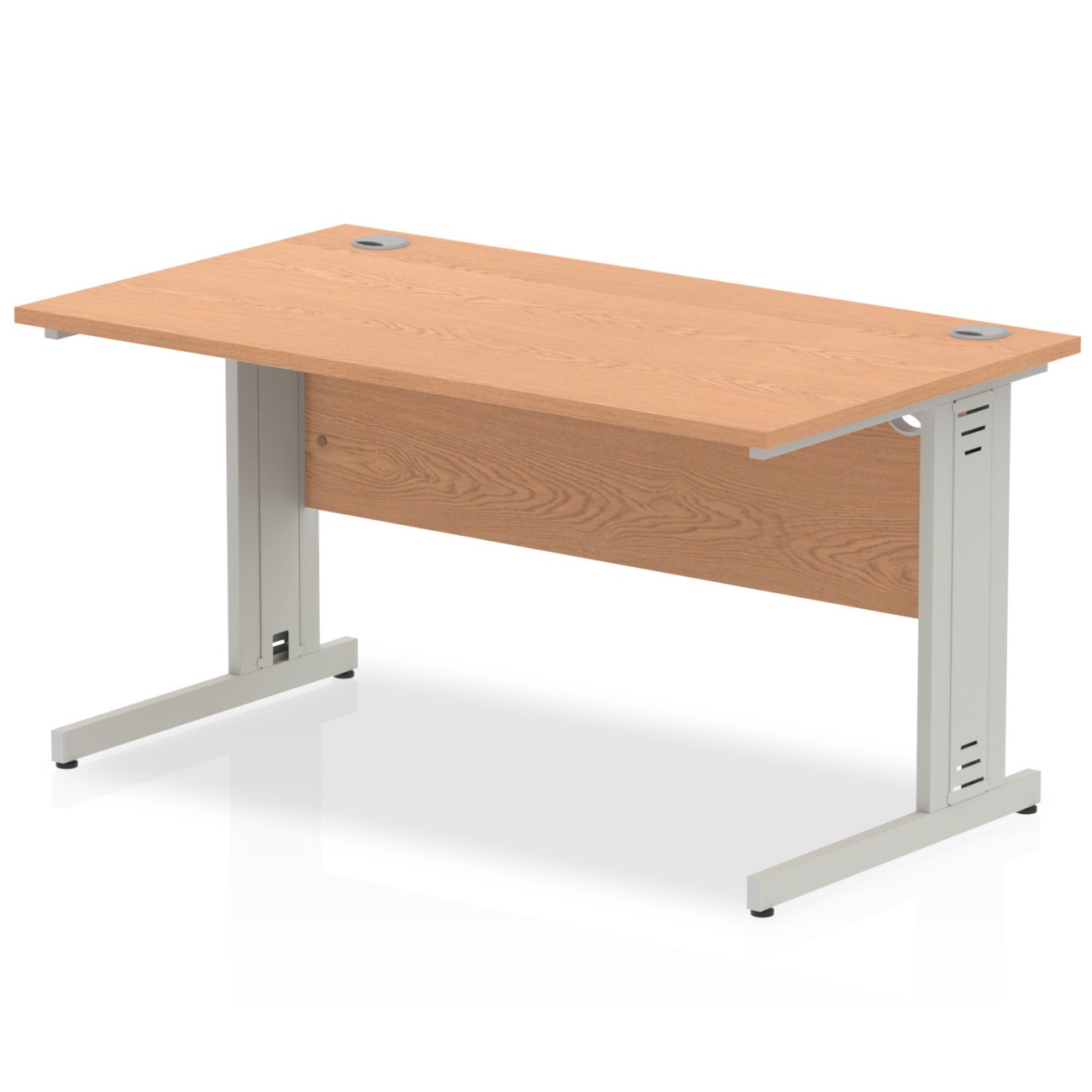 Dynamic Impulse Office Desk Rectangular Oak Cantilever 1,400 (W) X 800 (D) X 730 (H) Mm Mfc (Melamine Faced Chipboard)