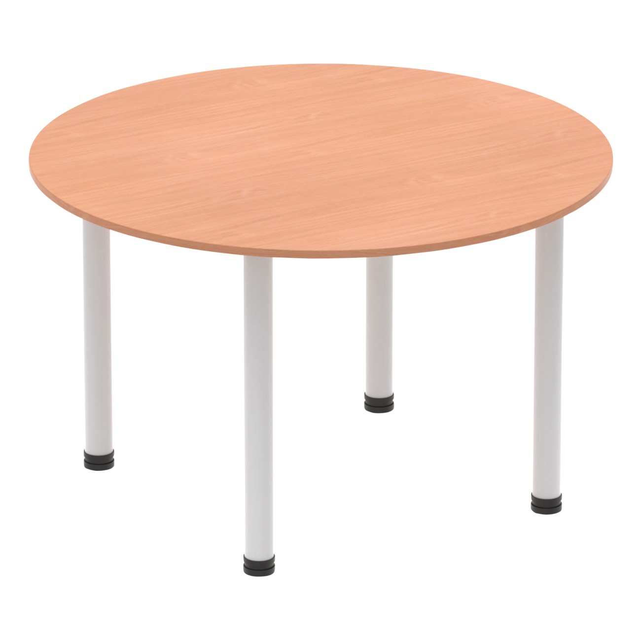 Dynamic Impulse Conference Table Circular Beech 4 Metal Legs 1,200 (W) X 1,200 (D) X 730 (H) Mm Mfc (Melamine Faced Chipboard)