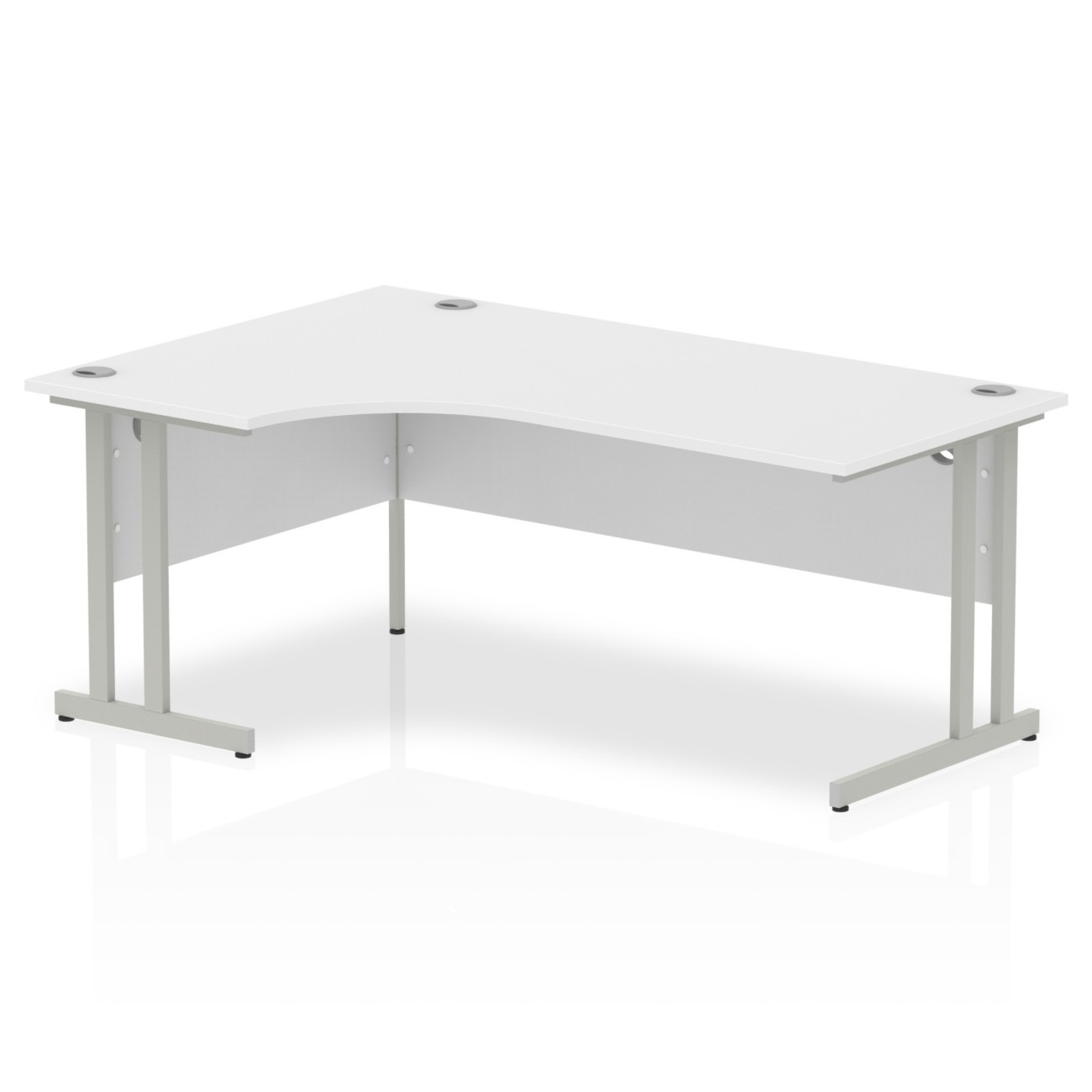 Dynamic Impulse Left Hand Desk Corner White Cantilever 1,800 (W) X 1,200 (D) X 730 (H) Mm Mfc (Melamine Faced Chipboard)