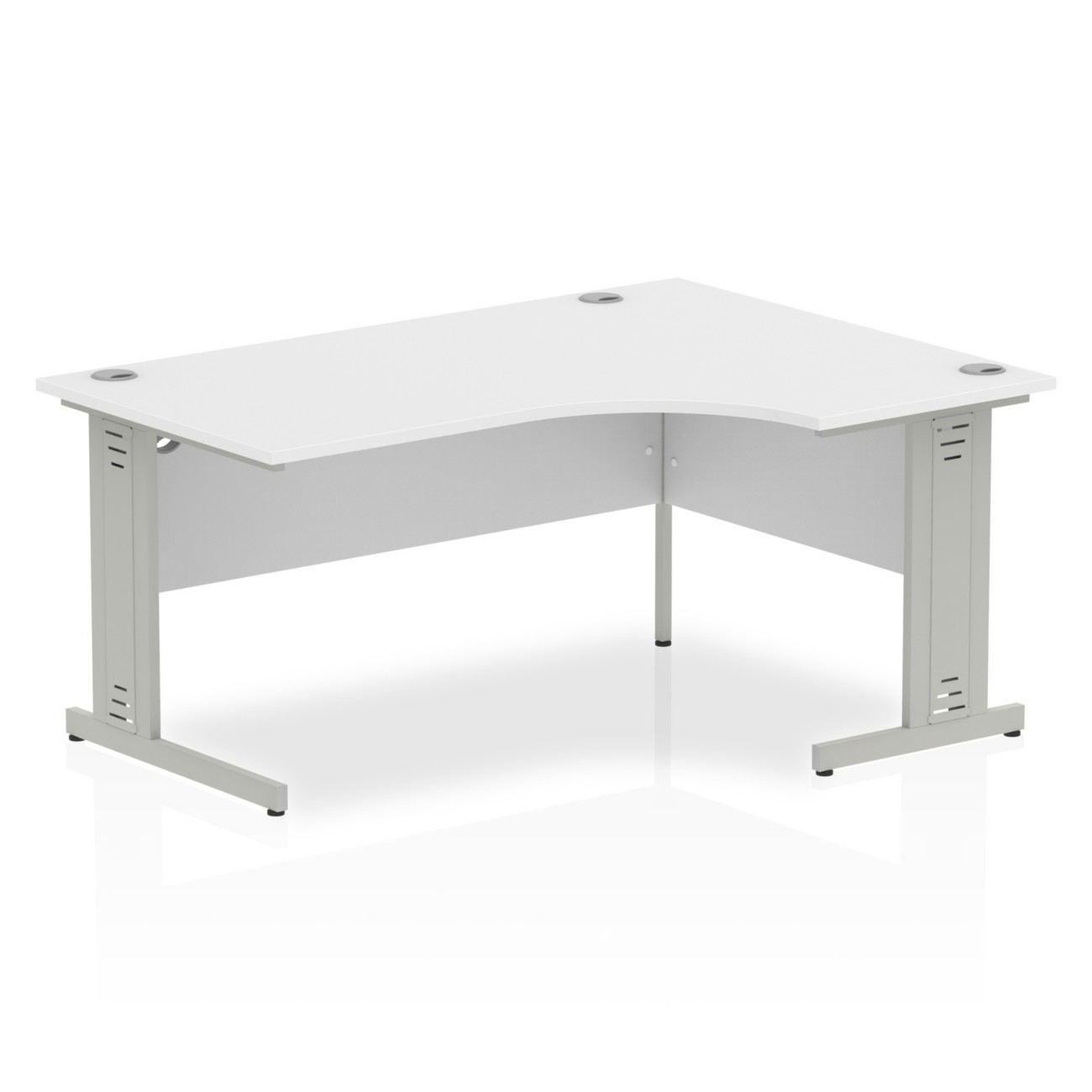 Dynamic Impulse Right Hand Desk Corner White Cantilever 1,600 (W) X 1,200 (D) X 730 (H) Mm Mfc (Melamine Faced Chipboard)