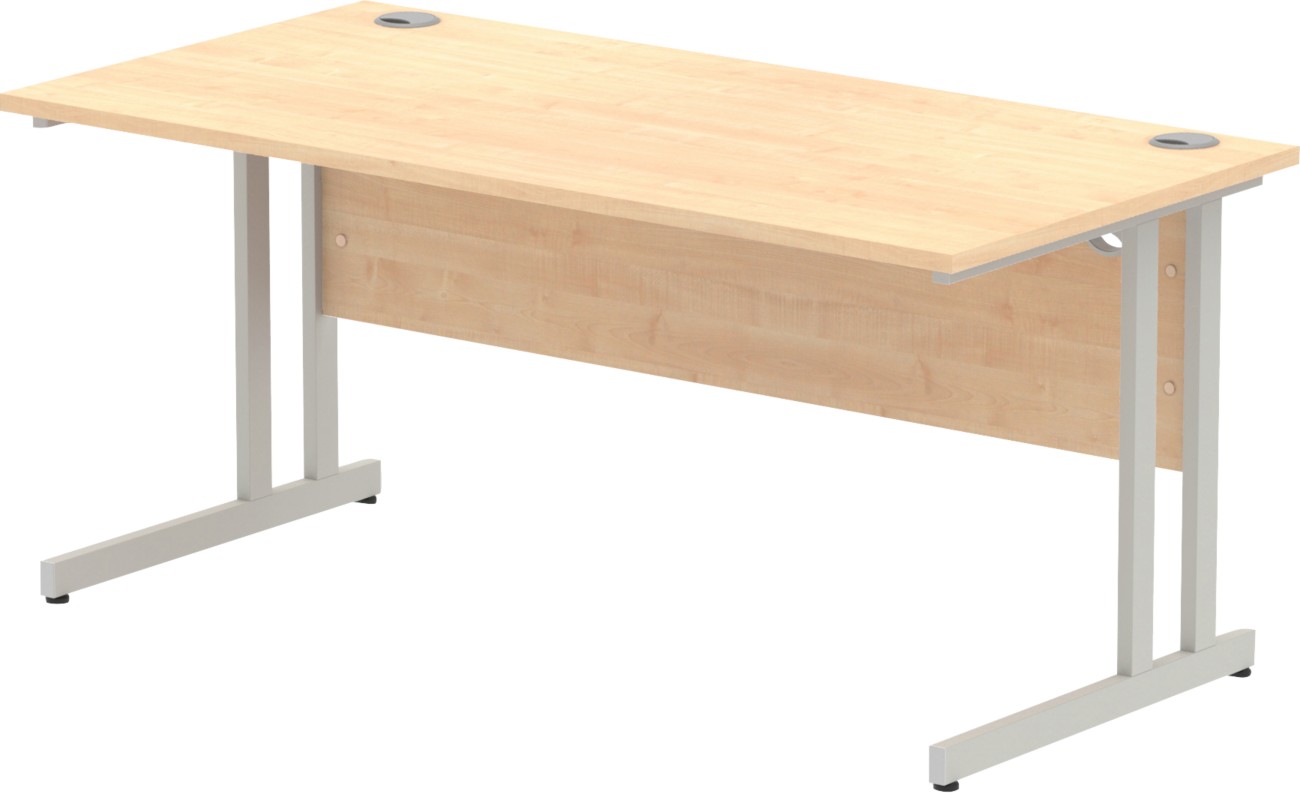 Dynamic Impulse Straight Desk Rectangular Maple Cantilever 1,600 (W) X 800 (D) X 730 (H) Mm Mfc (Melamine Faced Chipboard)