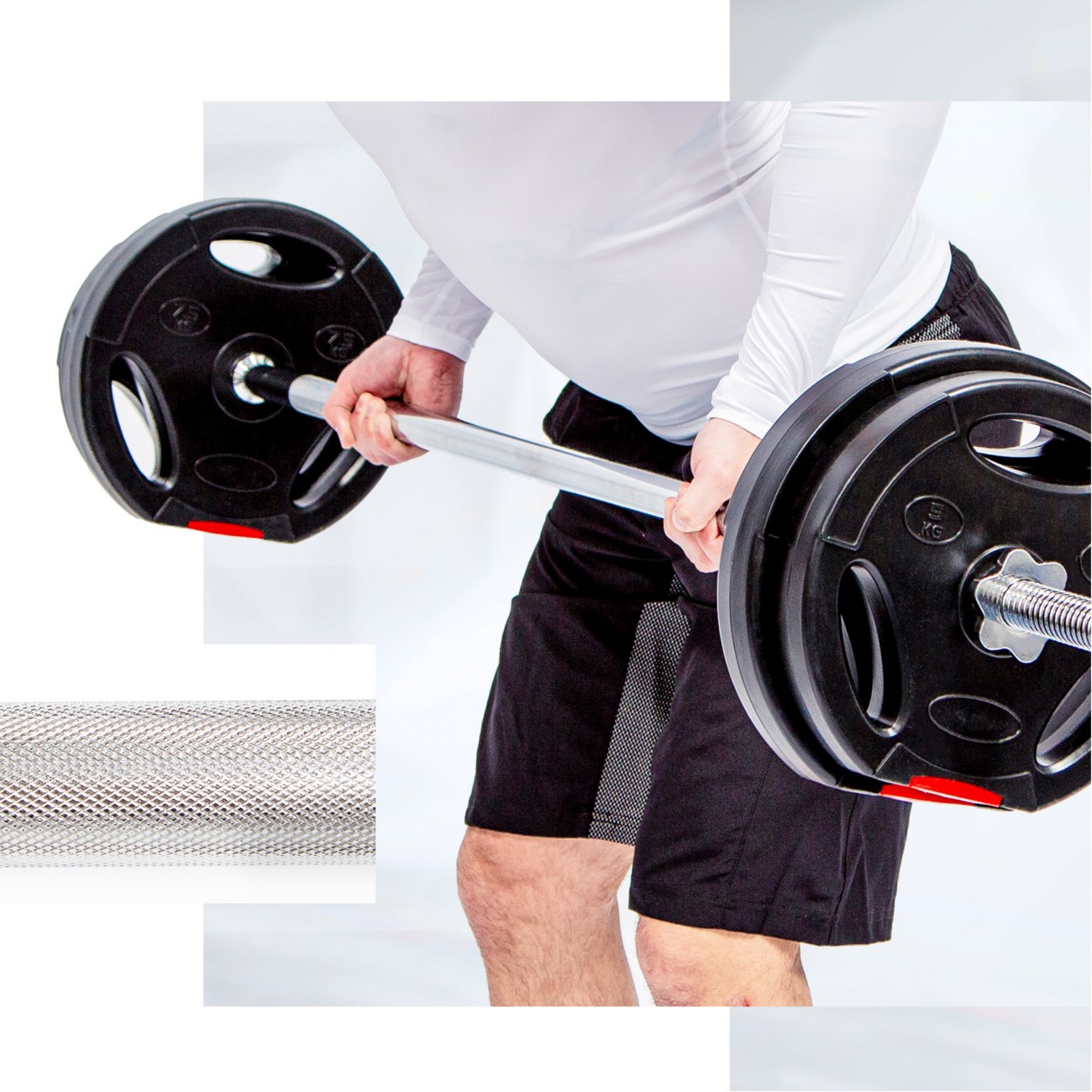 Peak Power Langhantelstange Silber 180cm