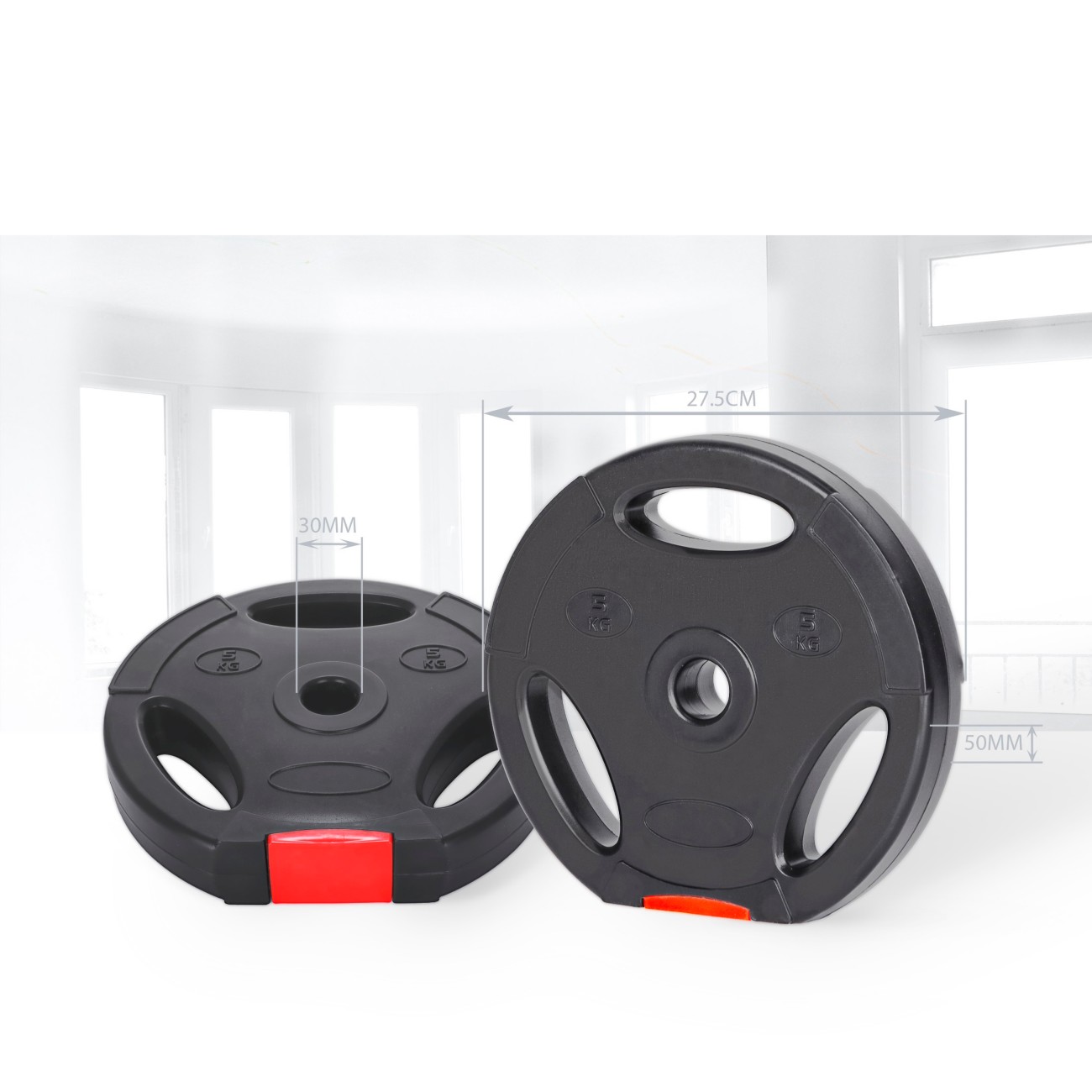Peak Power Hantelscheiben 2x 2,5 KG, 2x 5KG Schwarz 4 Stück