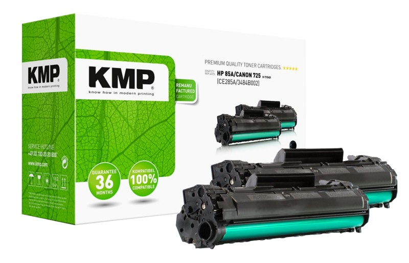 Kompatible KMP HP 85A Tonerkartusche CE285AD Schwarz, Schwarz Multipack 2 Stück