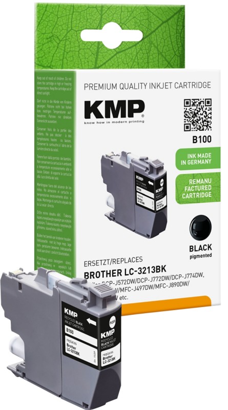 KMP Kompatibel Brother LC-3213BK Tintenpatrone Schwarz