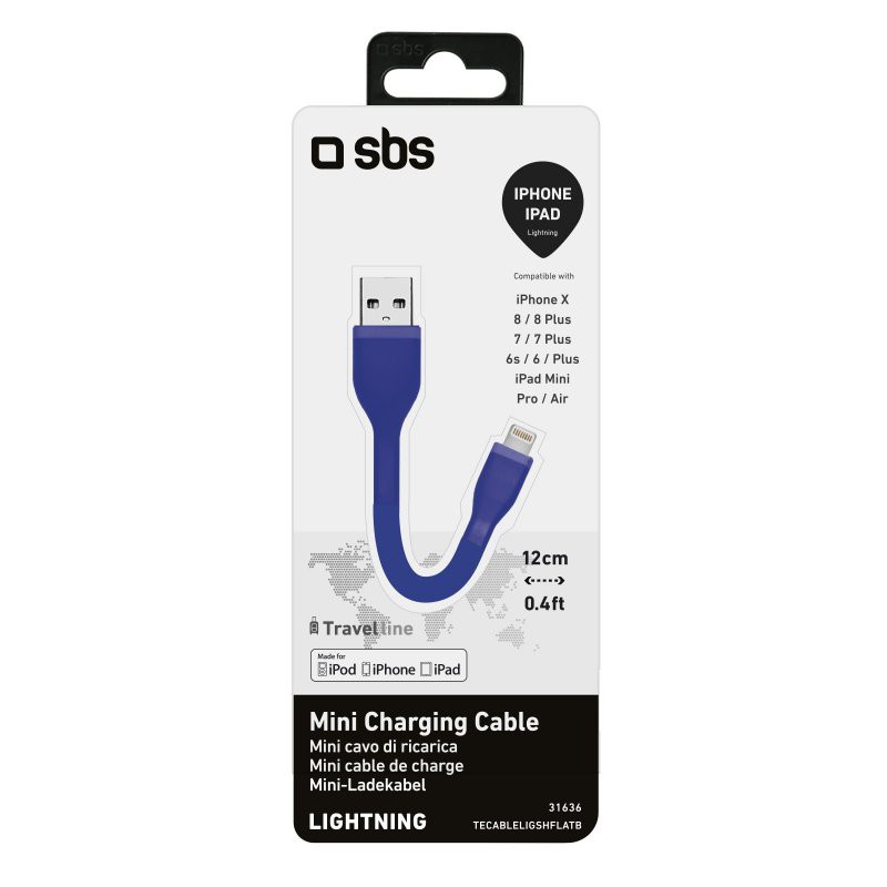 SBS Apple Lightning Kabel TECABLELIGSHFLATB Blau