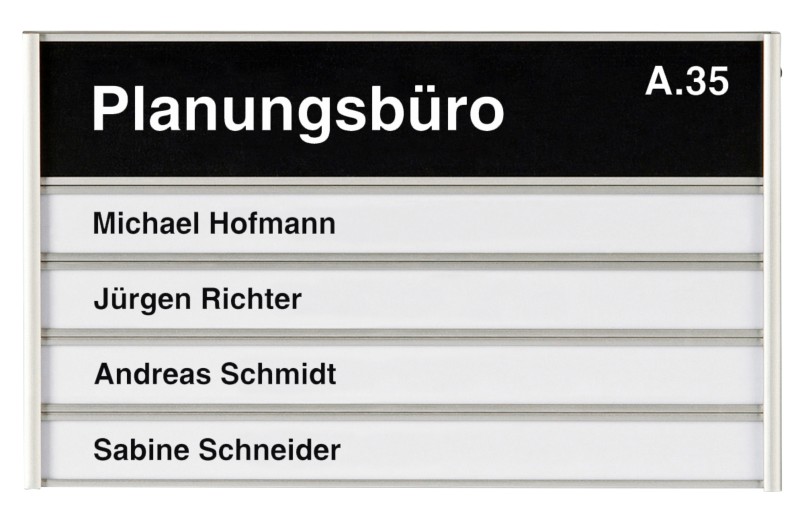 Thumbnail - Ultradex Türschild 310477 5 Beschriftungsprofile Aluminium Silber 180 x 108 mm