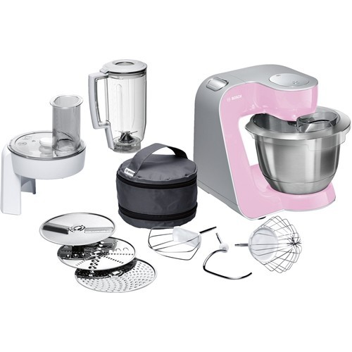 Image of Bosch Küchenmaschine Creationline MUM58K20 1000 W 3,9 l Edelstahl, Kunststoff Rosa, Silber