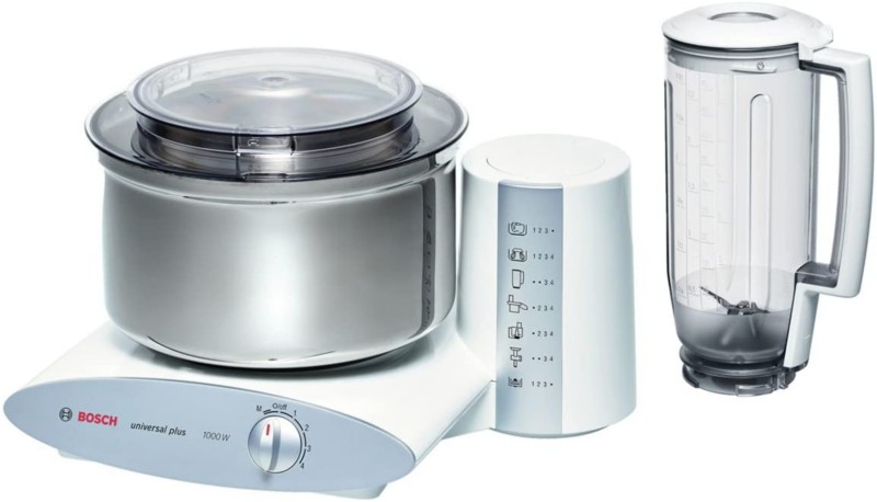 Image of Bosch Küchenmaschine UNIVERSAL PLUS MUM6N21 1000 W 6,2 l Kunststoff, Edelstahl Silber, Weiß