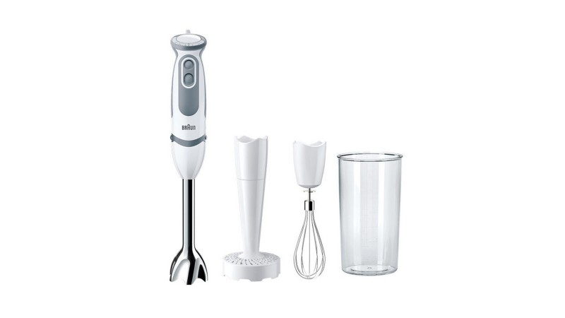 Braun Stabmixer MQ5207WH 1000 W Edelstahl, Kunststoff Grau, Weiß