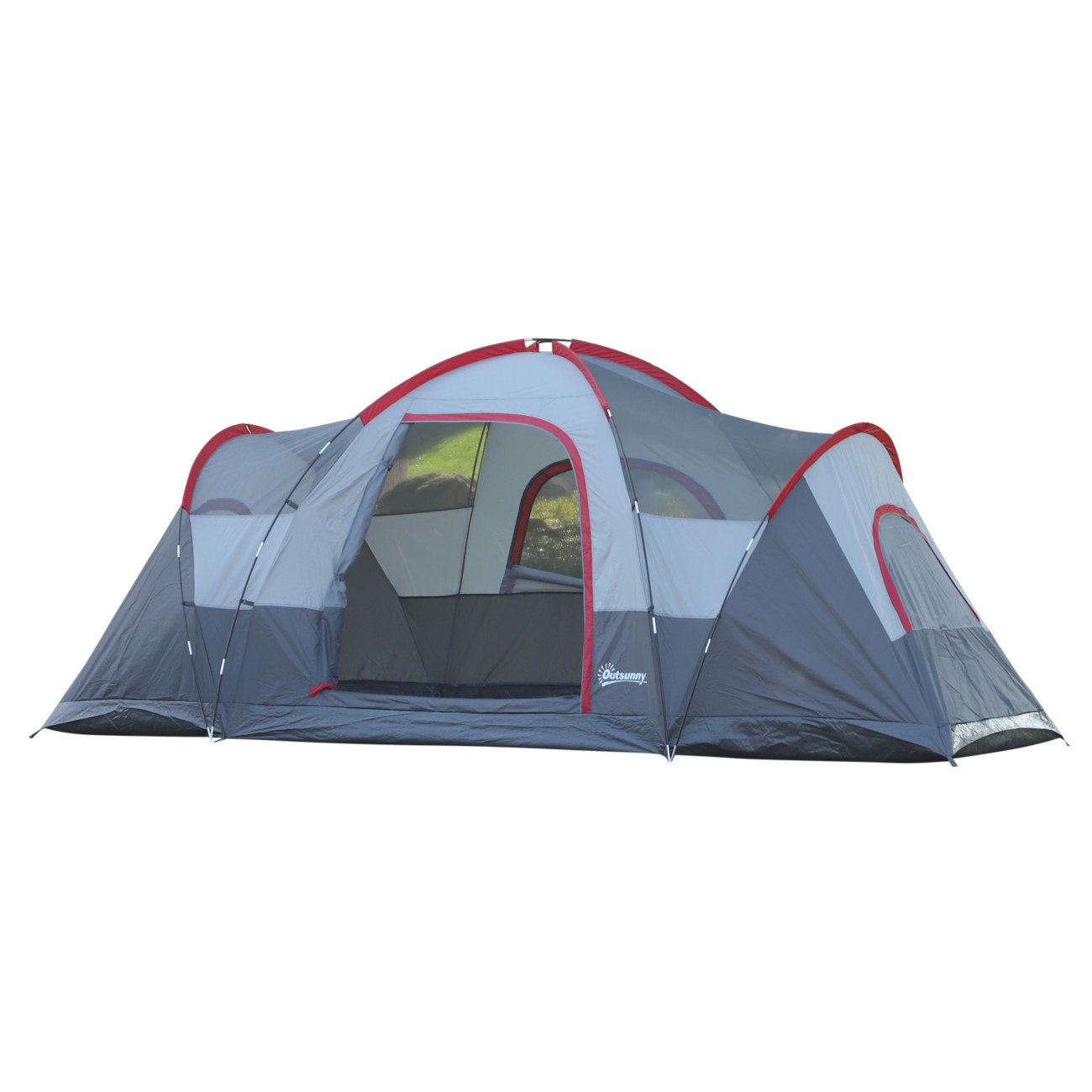 Outsunny Camping Tent Grey 455 (W) X 230 (D) X 180 (H) Cm Water Resistant