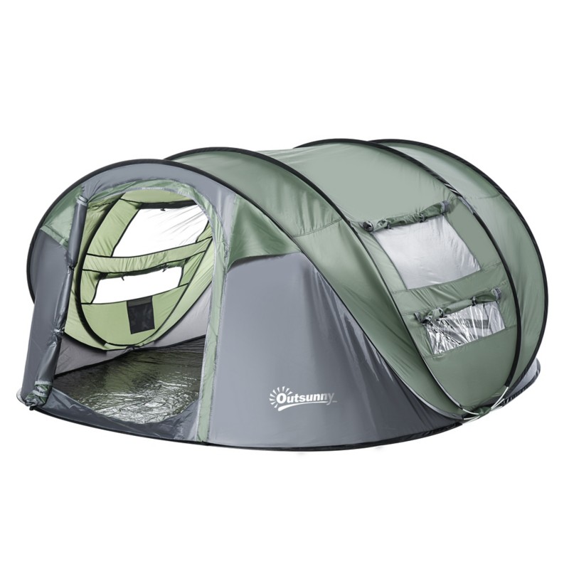Outsunny Camping Tent A20-169 Dark Green, Grey 1230 x 2635 x 2200 mm
